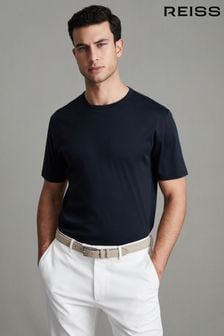 Marineblau - Reiss Day T-Shirt aus mercerisierter Baumwolle mit Rundhalsausschnitt (517090) | 74 €