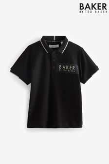 أسود - قميص بولو بحافة نيلون من Baker By Ted Baker (517570) | 132 د.إ - 156 د.إ