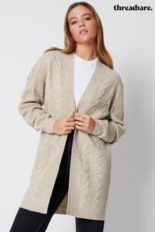 Threadbare Brown Cable Knit Cardigan (517767) | AED144