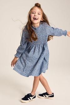 Joules Gracie Long Sleeve Shirred Dress
