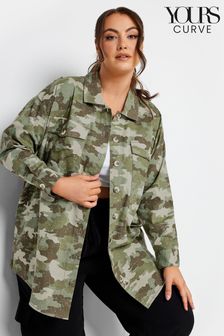 Yours Curve Camo green Limited Utility Shacket (518082) | €25