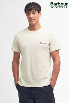 לבן - חולצת טי של Barbour® דגם Hindle עם הדפס גרפי מאחור (518330) | ‏214 ‏₪