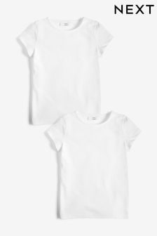 Alb - Pachet 2 tricouri sport din bumbac pentru școală (3-16ani) (518715) | 41 LEI - 83 LEI