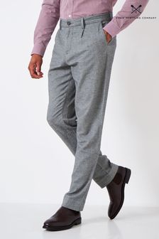 Crew Clothing Company grafitno sive bombažne formalne hlače z ravnima hlačnicama (518827) | €39