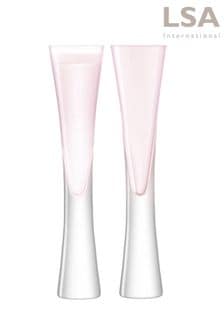 LSA International Set of 2 Blush Pink Moya Blush Champagne Flutes (519377) | $98