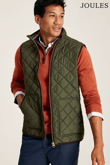 Joules Maynard Green Diamond Quilted Gilet (519757) | SGD 135
