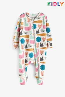 Bunt - Kidly Schlafanzug aus Bio-Baumwolle mit Reißverschluss, Blau/Braun (519953) | 34 €