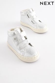 Silver Wide Fit (G) High Top Trainers (520479) | OMR7