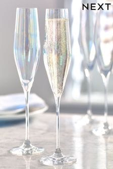Paris Set of 4 Iridescent Lustre Champagne Flutes (520529) | kr268