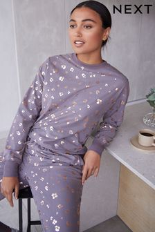 Lilac Purple Leopard Foil Supersoft Cosy Pyjamas (520824) | €19.50