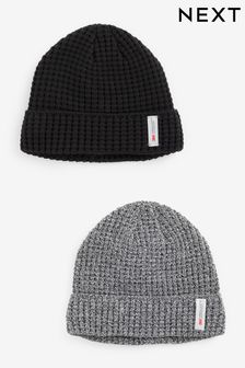 Black/Grey Thinsulate™ Beanie Hats 2 Pack (520951) | AED58