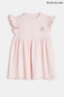 River Island粉色女嬰款有機材質羅紋連身裙 (521450) | HK$103