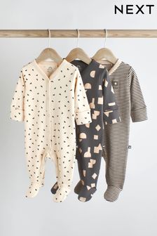 Monochrome Baby Sleepsuits 3 Pack (0mths-3yrs) (521526) | ₪ 75 - ₪ 84