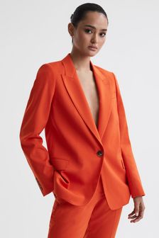 Reiss Orange Celia Tailored Fit Wool Blend Single Breasted Suit Blazer (521915) | OMR201