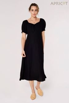 Apricot Black Tie Detail Milkmaid Midaxi Dress (521921) | HK$380
