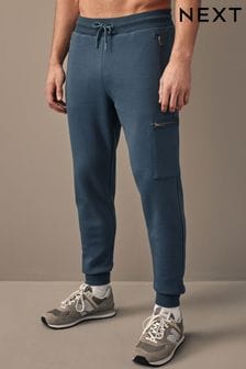 Niebieskie dżinsowe - Joggery bojówki z wysoką zawartością bawełny w stylu utility (521991) | 180 zł