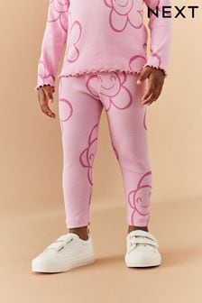 Pink Smile Flower Rib Jersey Leggings (3mths-7yrs) (522369) | $10 - $14