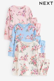 Neutral Floral Pyjamas 3 Pack (9mths-16yrs) (522383) | $88 - $120