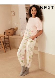 Rosa con conejito - Pijama de algodón de manga corta (522529) | 33 €