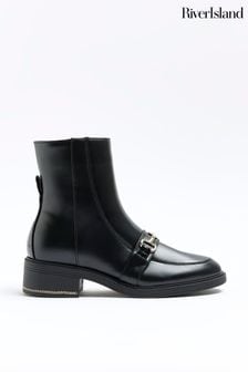 River Island Black Snaffle Boots (523168) | INR 6,283