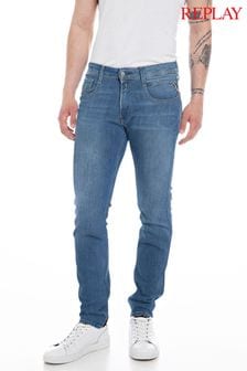 כחול בינוני - ג'ינס בגזרה צרה דגם Anbass של Replay (523186) | ‏603 ‏₪