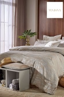 Vantona Cream Hardwick Jacquard Duvet Cover and Pillowcase Set (523287) | $77 - $163