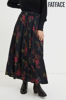 FatFace Black Amelie Floral Midi Skirt (523476) | €56