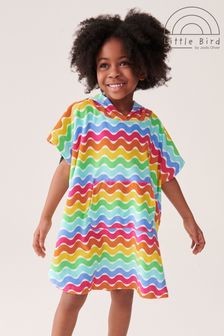 Little Bird by Jools Oliver Rainbow Hooded Towelling Beach Poncho
