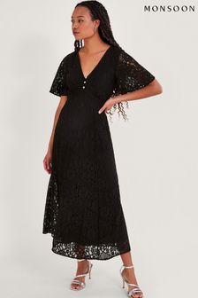Monsoon Lace Tea Black Dress (524066) | AED1,066