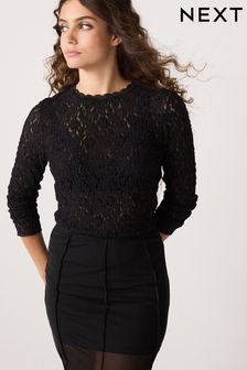 Black Lace Long Sleeve Top (524275) | €14