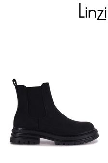 Linzi Black Lennox Ankle Boots with Panelled Detail (524391) | €66