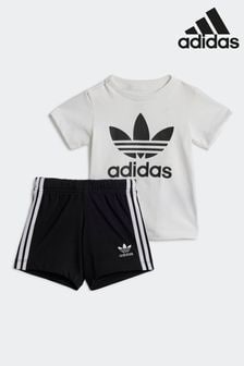 adidas White/Black Kids Shorts T-Shirt Set (525072) | $66