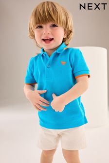 כחול טורקיז - חולצת פולו חלקה עם שרוול קצר (3 חודשים עד גיל 7) (525506) | ‏21 ‏₪ - ‏29 ‏₪