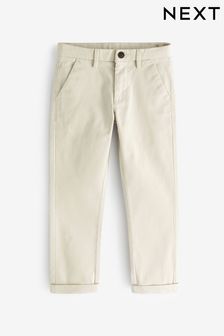 Ecru Neutral Regular Fit Stretch Chino Trousers (3-17yrs) (525543) | OMR5 - OMR7