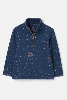 Joules Fairdale Luxe Quarter Zip Printed Sweatshirt with Fleece Lining