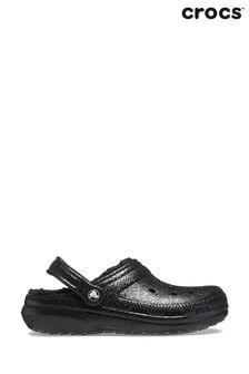 Crocs Classic Glitter Lined Black Clogs (525735) | 383 SAR
