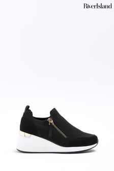 أسود/أبيض - أحذية رياضية بكعب وتد خاص بالبنات من River Island (526339) | 13 ر.ع