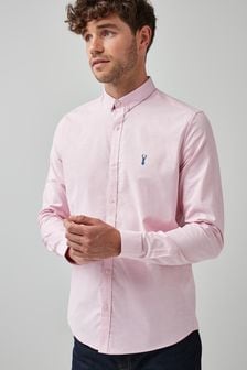 Pink Slim Fit Short Sleeve Stretch Oxford Shirt (526357) | 11,020 Ft