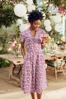 Seasalt Cornwall Pink Top Terrace Fit-and-Flare Dress (526374) | €56