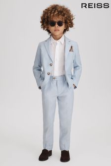 淡藍色 - Reiss Kin修身剪裁单排扣亚麻西装外套 (526590) | NT$6,480