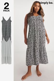 Simply Be Lace Print Pretty Secrets Value Maxi Nighties 2 Pack (526699) | 41 €