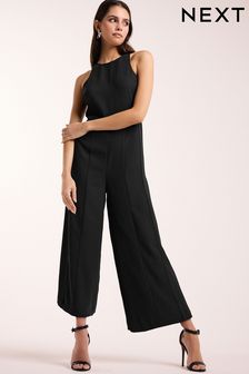 Schwarz - Wide-Leg-Jumpsuit mit Raceroberteil (526830) | 70 €