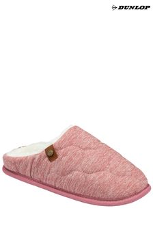 Dunlop Pink Ladies Closed Toe Quilted Mule Slippers (526893) | €22.50