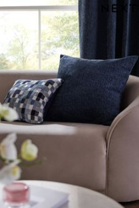 Navy Blue Heavyweight Chenille Large Square Cushion (526940) | OMR8