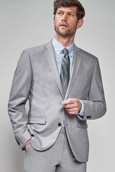 Light Grey Tailored Fit Wool Blend Stretch Suit: Jacket (527273) | 33 €