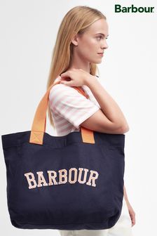 Barbour® Navy Blue Varsity Logo Tote Bag (527363) | AED350