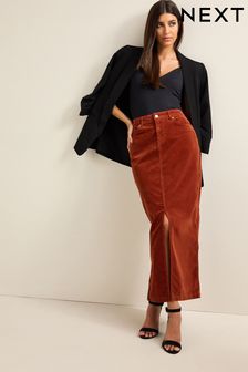 Rust Brown Velvet Maxi Skirt (527416) | $55