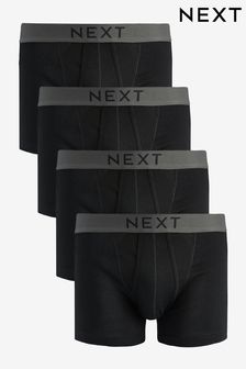 Black 4 pack Next A-Front Pure Cotton Boxers (527425) | $35
