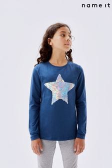Blue - Name It Sequin Star Top (527470) | kr240