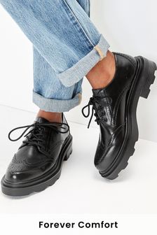 Black Forever Comfort® Chunky Brogue Lace-Up Shoes (528125) | 53 €